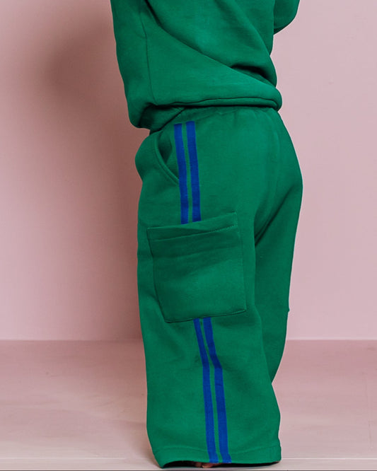 Stripy Pocket Sweats- Green