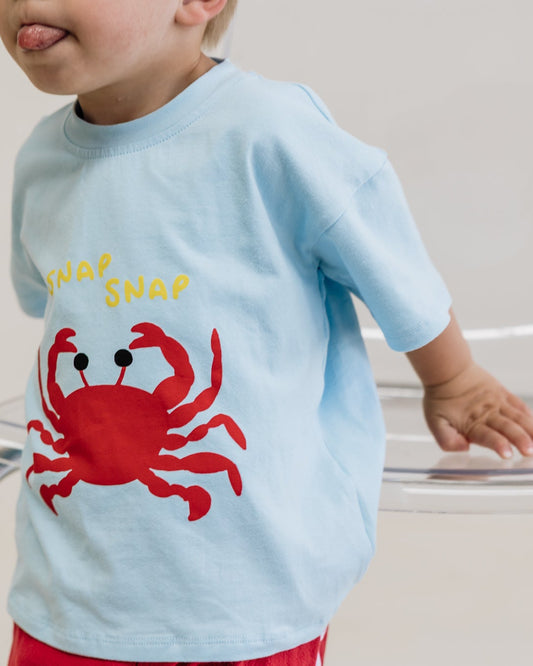Snappy Crab Box Tee- Blue