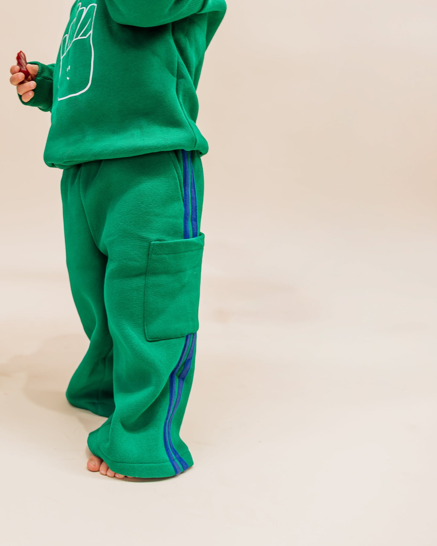 Stripy Pocket Sweats- Green