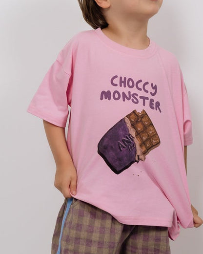 Choccy Monster Tee- Pink