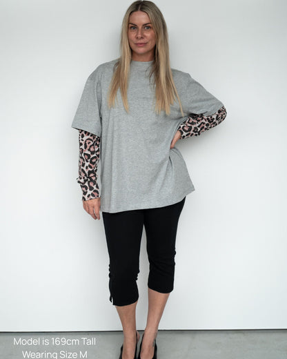 Leopard Layered Tee- Womens