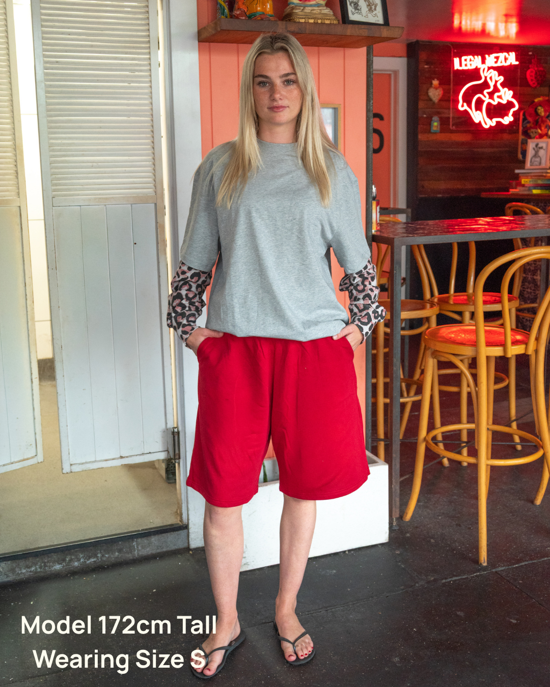 Bermuda Sweat Short- Cherry