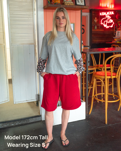 Bermuda Sweat Short- Cherry