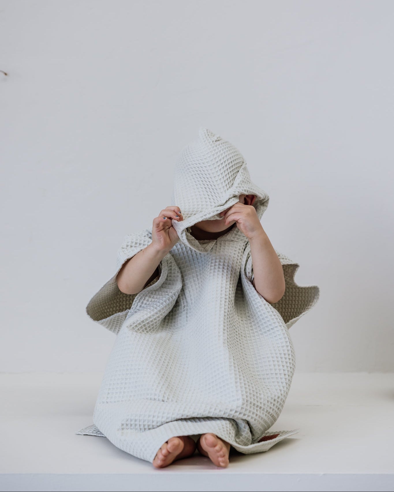 Kids Waffle Poncho Towel- Pistachio