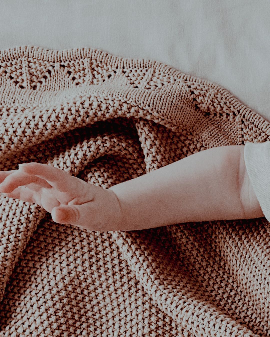 Knit Baby Blanket- Caramel