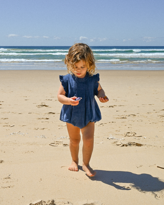 Oli Linen Playsuit- Navy